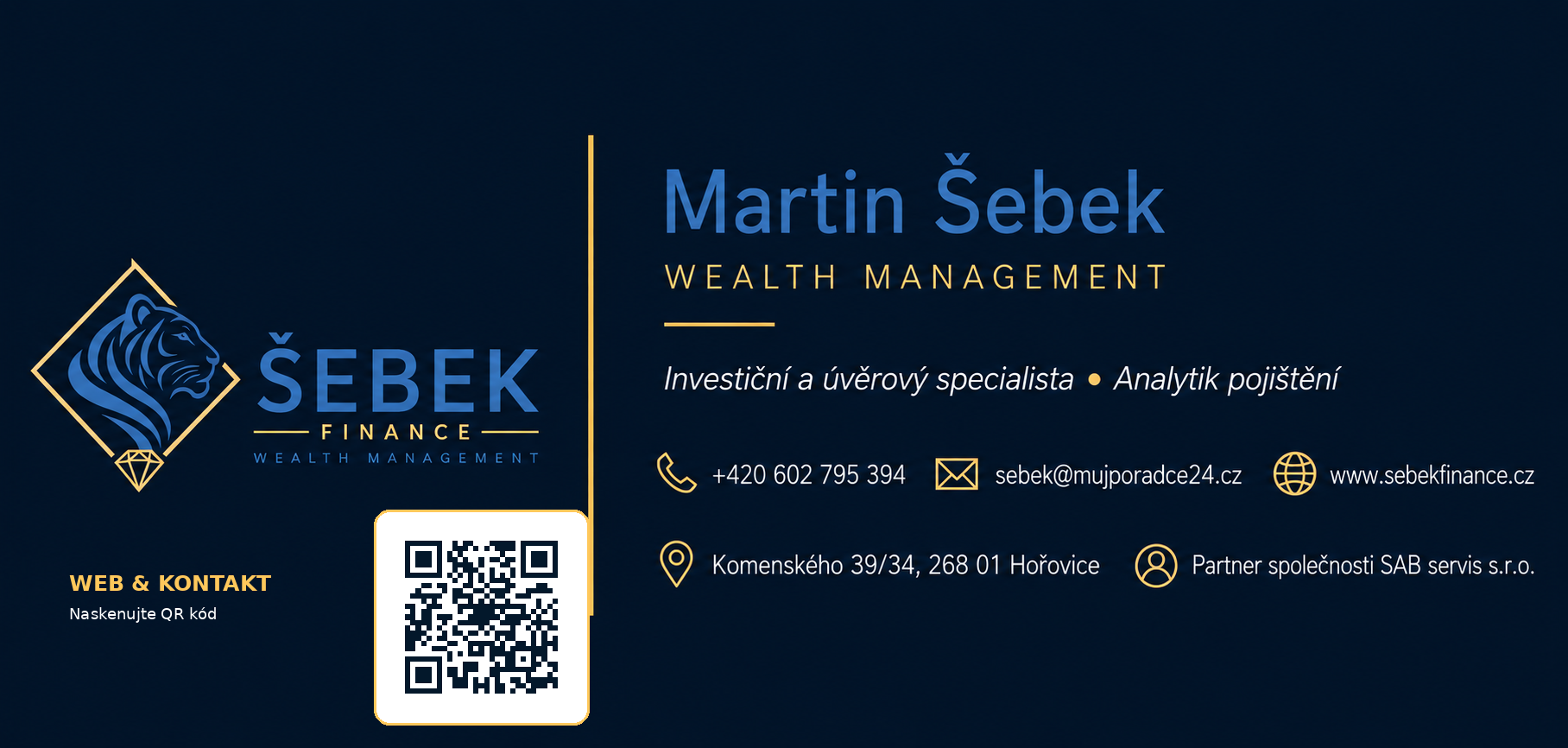 Vizitka Martin Šebek, Šebek Finance